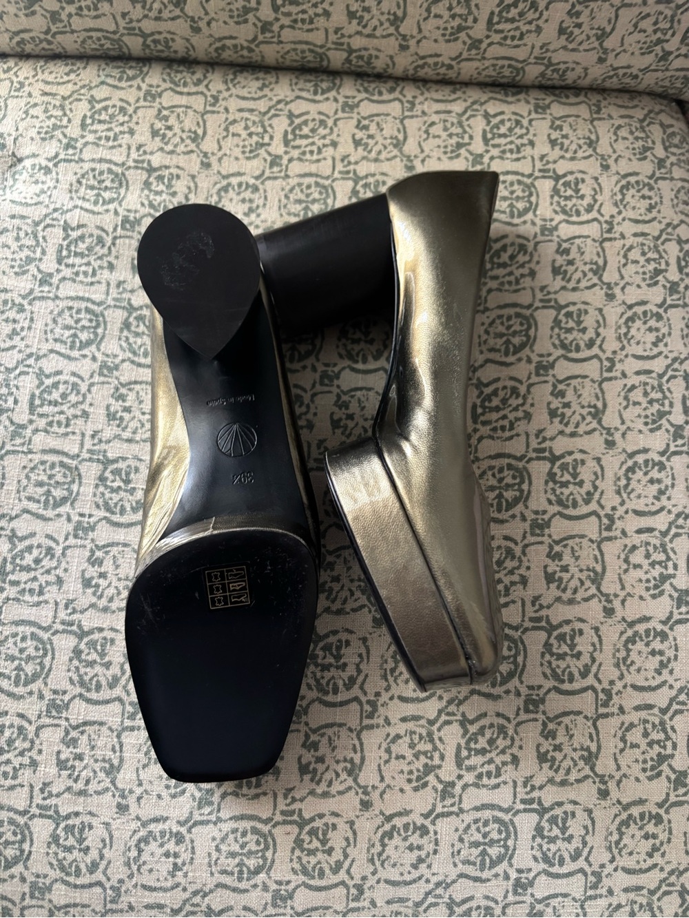COCLICO Metallic Silver Square-Toe Pumps - Picture 3 of 5